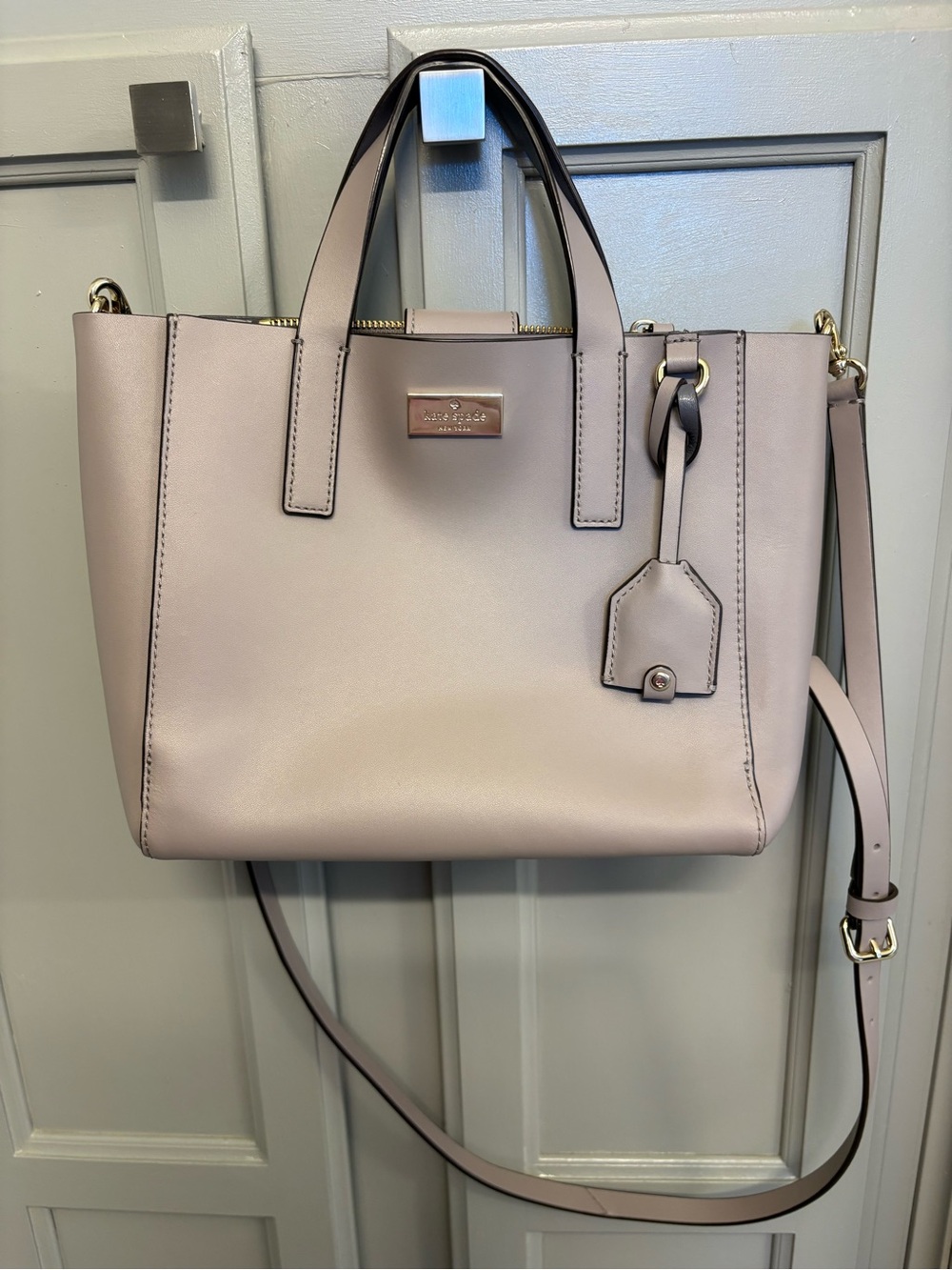 Kate Spade Putnam Drive Satchel Handbag Gray Leather